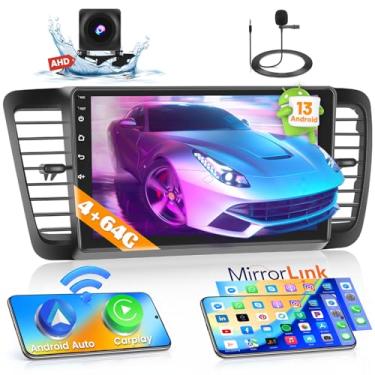 Imagem de Som automotivo Hikity Android 15 de 8 núcleos 4 + 64 G] para Subaru Legacy Outback 2005-2009 com carplay sem fio Android Auto, rádio com tela sensível ao toque de 22 polegadas, Bluetooth GPS WiFi