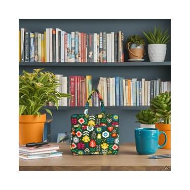 Imagem de Bolsa para laptop de algodão elegante natural de 13 polegadas - capa acolchoada para MacBook/notebook/Chromebook - durável e leve à mão (verde escuro)