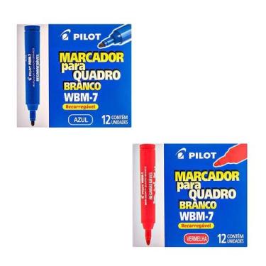 Imagem de Kit Caixa de Pincel Marcador para Quadro Branco Recarregável WBM-7 24 