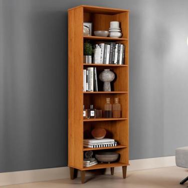 Imagem de Armário Multiuso Manaus 5 Prateleiras Nature - Kaiki Móveis, Marrom, M