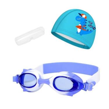 Imagem de Kit Óculos Natação Com Estojo e Touca Infantil Desenhos Coleção Peixin