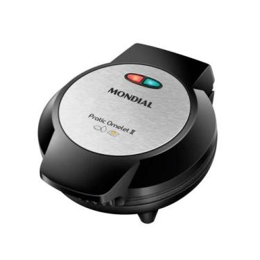 Imagem de Omeleteira Elétrica Mondial Pratic Omelet II Preto/Inox 800W 127V - OM