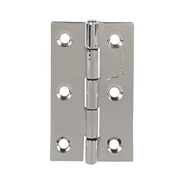Imagem de Osiskcon Dobradiças Dobráveis de Aço Inoxidável Dobrável Dobradiças de Armário 5 cm x 1/2 x 1/2 50 x 13 x 13 (150 Peças Parafusos S.S. Espelhos Polidos, Resistentes, Prata, Duráveis, Pino Fixo - Pacote com 1