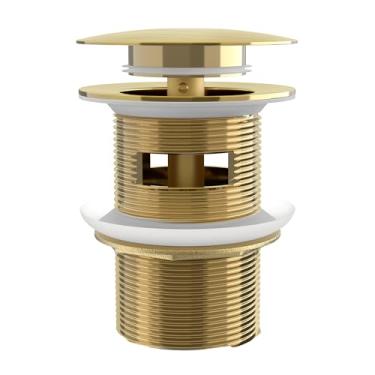 Imagem de Ogonbrick Kit De Drenagem Banheira Autônoma Pop-Up Para Autônoma, Suporte Cobre, Imersão Com Conjunto Rolha Rosca Padrão, Antiferrugem, Dourado Escovado