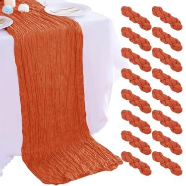 Imagem de AIRIT LOVELY Caminho De Mesa Gaze Laranja Com 16 Peças, 3,0 M, 89 X 30 Cm, Tecido Longo, Rústico E Transparente, Para Festa Casamento, Chá Bebê Decoração Panela