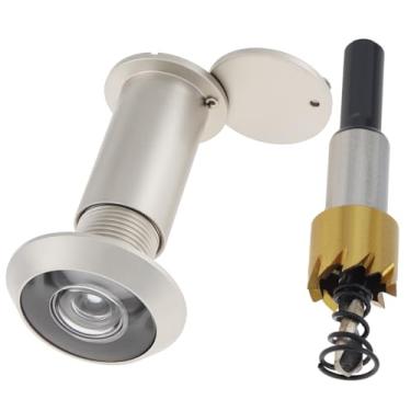 Imagem de HOJLKLD Olho mágico do visualizador de porta, olho mágico de latão sólido de 200 graus com broca de revestimento de titânio de 16 mm para portas de 1-3/20.3 cm a 2-1/15.2 cm, tubo de 5/20.3 cm de