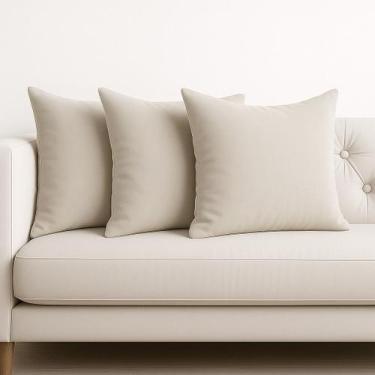 Imagem de Kit 3 Almofadas Cheia Veludo Sofa 45x45 Tons Colorido - Art in Decor, 