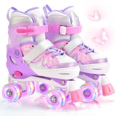 Imagem de Patins NEMONE, tamanho 4, iluminação ajustável para meninas