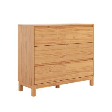 Imagem de Cômoda Square 6 Gavetas Madeira Maciça Natural Pine