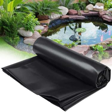 Imagem de Forro De Lagoa Hdpe De 0,12 Mm 5x6m 6x9m 7x8m 8x10m Koi Fish Pond Lining Membrana Flexível Para Piscina De Jardim Para Paisagismo Fontes De água E Córregos, 6x8m(19.7x26.2ft)