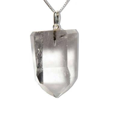 Imagem de Colar Pontinha Pedra Cristal Quartzo Montagem Prata 950