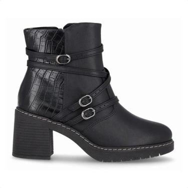 Imagem de Bota Feminina Cano Curto Salto Alto Piccadilly, Preto, 37