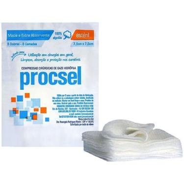 Imagem de Compressa Cirúrgica de Gaze Hidrófila Estéril Procsel - 7,5x7,5cm - Co