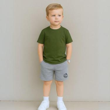 Imagem de Conjunto Masculino Infantil Liso Camiseta E Short Elastico Pratico E C