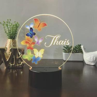 Imagem de Luminaria em acrilico de led infantil personalizada com nome tema borb