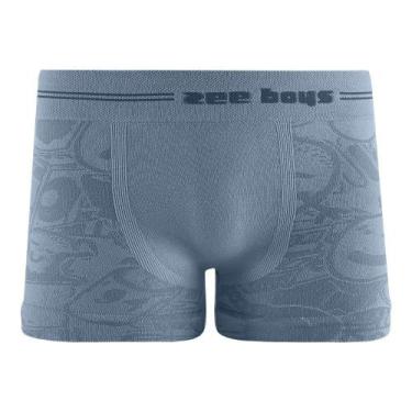 Imagem de Cueca Boxer Infantil sem Costura em Jacquard Acqua Marine - Zee Rucci,