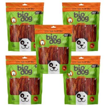 Imagem de 5x Petisco para Cães Biodog Gourmet Soft Strips - Frango