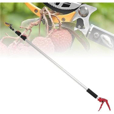 Imagem de Podador De árvores, Tesouras De Podar Telescópicas De Longo Alcance, Colhedora De Frutas Com Cabeça De Lâmina Rotativa, Tesouras De Serra Com Alça Extensível De Alumínio Leve, 4m