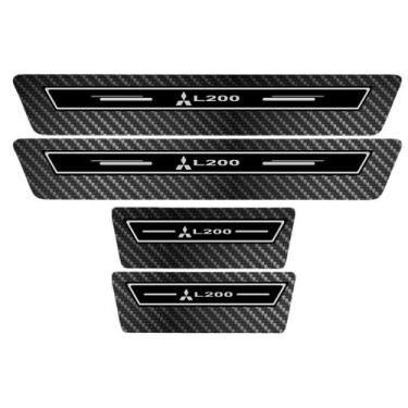 Imagem de Soleira Porta Premium Preto Carbono L200 21 22 23 2024 2025 - Jhow Ade