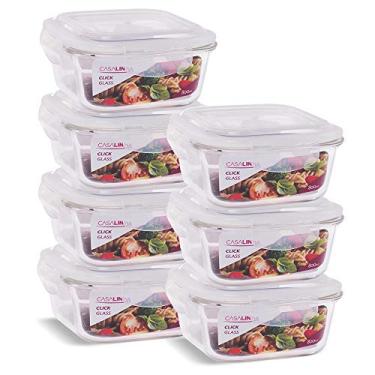 Imagem de Conjunto 7 Potes Vidro Hermético Marmita Trava 800ml