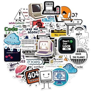 Imagem de 50 peças de adesivos engraçados para computador de tecnologia criativa para programadores, programadores, programadores, programadores, ótimos para diários, garrafas de água, teclados e decoração de