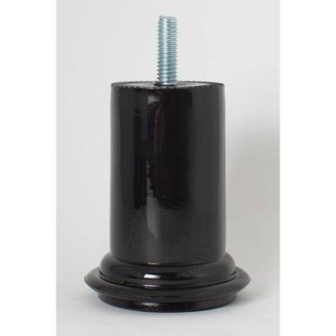Imagem de Pé Para Sofá 50mm x 60mm Preto Redondo Kit 4 unidades
