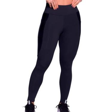 Imagem de Legging Fitness Cirrê Selene 24631com Bolso, Preto, G