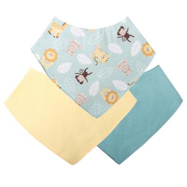 Imagem de Babador Bandana Para Bebê Kit com 3 Menino Safari Verde