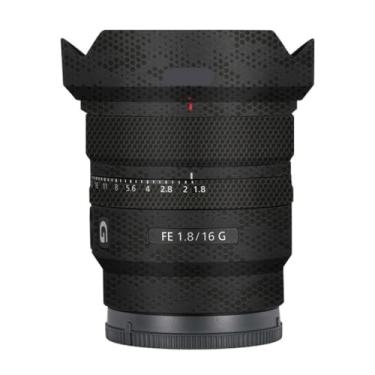 Imagem de Adesivo de lente de câmera antiarranhões para Sony FE 16 mm F1.8 G Capa protetora de película protetora 16 F 1,8 (preto Mamba)