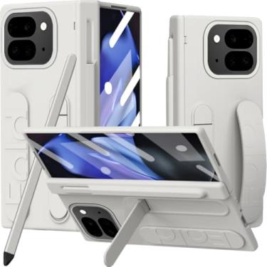 Imagem de NINKI Alça de mão para Google Pixel 10 Pro Fold com compartimento para S Pen e S Pen, protetor de tela integrado, capa protetora de dobradiça com alça prática de absorção de choque para Google 10 Pro