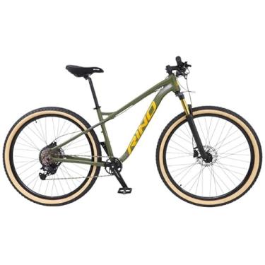 Imagem de Bicicleta Aro 29 Rino Kit SH ESSA 8V Hidraulico Trava + Susp Dourada (Verde Exercito, 18)