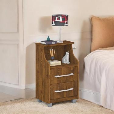 Imagem de Mesa De Cabeceira Com 02 Gavetas Topázio Malbec