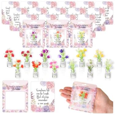 Imagem de Chunful 36 peças de presentes de agradecimento a granel mini vaso com flores e cartão de agradecimento inspirador emocional para funcionários presentes positivos para volta às aulas para mulheres