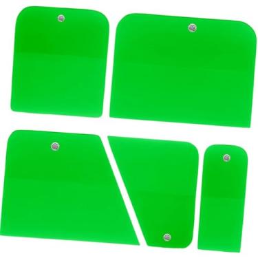 Imagem de Mqetly 5x Acessórios para rodos de PPF genéricos Ferramenta para película de carro Rodos de TPU de alto desempenho para película de proteção de pintura, Verde
