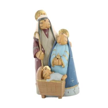 Imagem de YIJU Estatueta de gato para presépio, estátua da Sagrada Família, animais colecionáveis para presépio, ornamento para decoração de e sala de estar