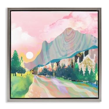 Imagem de Stupell Industries Mystic Canyon em tela flutuante cinza pastel design de parede por Mia Charro, 25 x 25