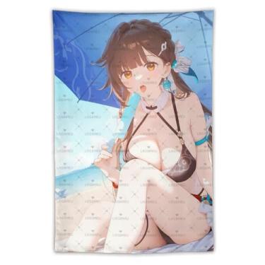Imagem de LIEGBMEU Sexy Bikini Hot Anime Girl Tapeçaria 101.6 cm x 152.4 cm Interior Exterior Wall Quilt Art Decoração de Tapeçaria Caprichosa, Aa095