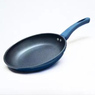 Imagem de Frigideira Antiaderente Cerâmica 20cm Fogão a Gás/Indução Frita Sem Usar Óleo (Azul)