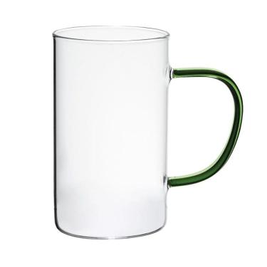 Imagem de Caneca Vidro Boro Com Alça Verde 300 Ml Mimo Style Tc22133
