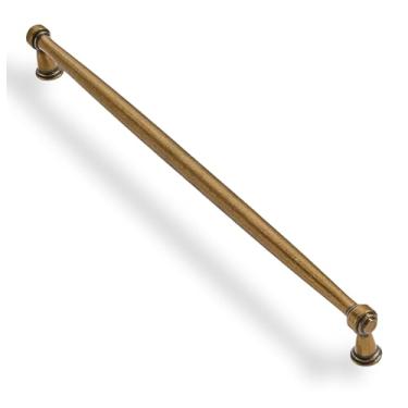 Imagem de ZAUYX Puxadores de eletrodomésticos de latão antigo sólido resistente 1 pacote com orifício central de 45,7 cm, ferragens vintage envelhecidas são adequadas para cozinhas