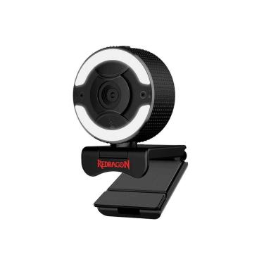 Imagem de Webcam Gamer Redragon Oneshot, USB, com LED Integrados, Full HD 1080p, 30FPS, Preto
