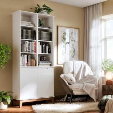 Imagem de Livreiro com 2 Portas para Sala de Estar Moderno com 10 Nichos Estante