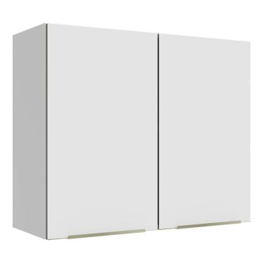 Imagem de Armário Aéreo Madesa Lux 80 cm 2 Portas - Branco/Branco Veludo