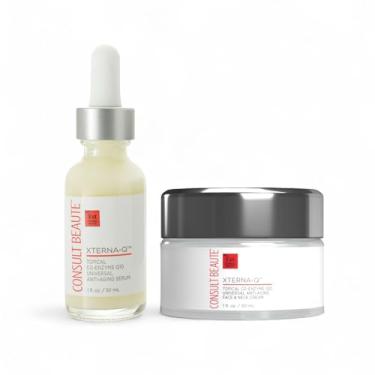 Imagem de Consult Beaute XTERNA-Q Creme hidratante facial antienvelhecimento universal para dia e noite CoQ10 para pele seca DUO - Peptídeo Q10, Niacinamida - Restaura a barreira da pele - Reduz visivelmente as