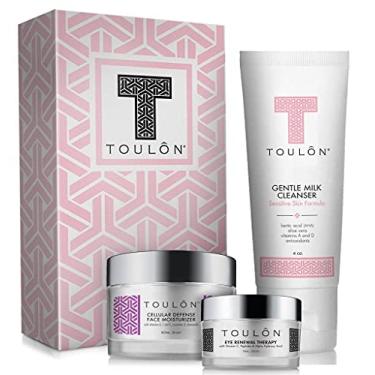 Imagem de TOULON Conjunto de presentes de cuidados com a pele para mulheres: conjuntos de beleza antienvelhecimento para mulheres, presente de kit de dia das mães; limpador facial de leite suave, creme de dia