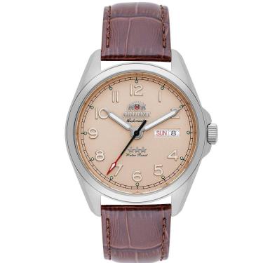 Imagem de Relógio ORIENT masculino automático couro bege YN6SC006 T2NX