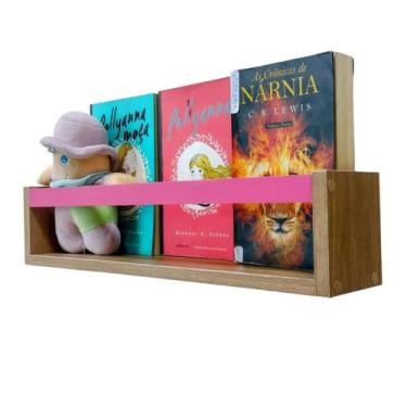 Imagem de Prateleira Nicho Organizador Quarto Infantil MDF Rosa 55cm - Arte Cedr
