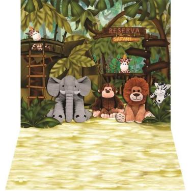 Imagem de Fundo Fotográfico Newborn Em Tecido Bichinhos De Pelúcia 1,50X2,20 - M