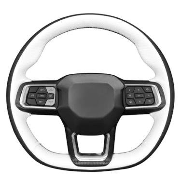 Imagem de MEWANT Capa de volante costurada à mão estilo 3D para Ford Mustang 2024 2025 Acessórios de volante para Ford Mustang 2024 2025