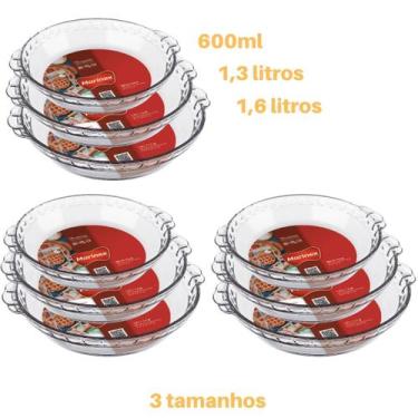 Imagem de Jogo 9 Formas Filetada 3 Tamanhos Refratário Vidro Marinex - Nadir Fig